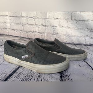 Vans Grey Slip-On Sneakers Size 9